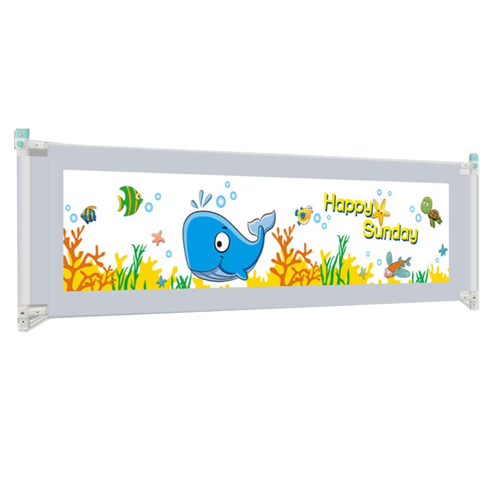 Barandilla de Seguridad para Cama de bebé, Barra de protección Vertical extralarga y Alta para niños pequeños, Lavable, para niños pequeños, Gris, 120 cm x 62 cm.