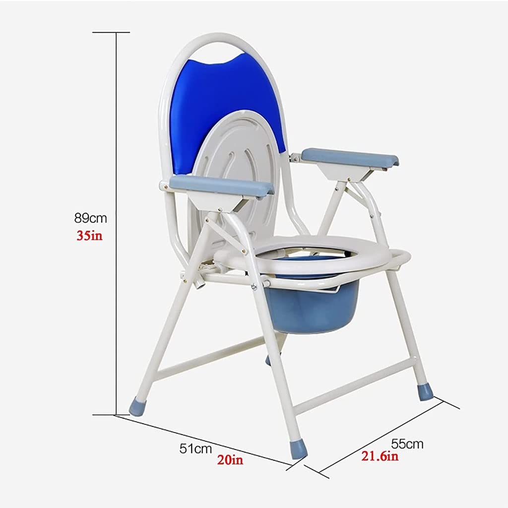 Silla de ducha plegable para mesita de noche, silla de inodoro pesada con respaldo, reposabrazos y extraíble, fácil limpieza, silla de ducha para ancianos discapacitados, silla alternativa de