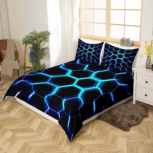 Homewish Honeycomb King Size Duvet Cover Set for Kids Teens Bedroom - Image 3