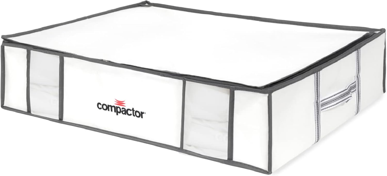 Compactor Vacuum Storage Bag L | Space Saver Vacuum Storage Bags for Clothes, Comforters & Blankets | Ultimate Storage Solution for Wardrobe | White Semi-Rigid Box | Large White | LIFE