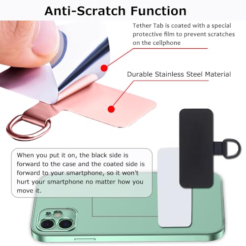 Phone Tether Tab,Bending 0.2mm Ultra-thin Stainless Steel Phone Metal Patch G - 第 12/68 張圖片