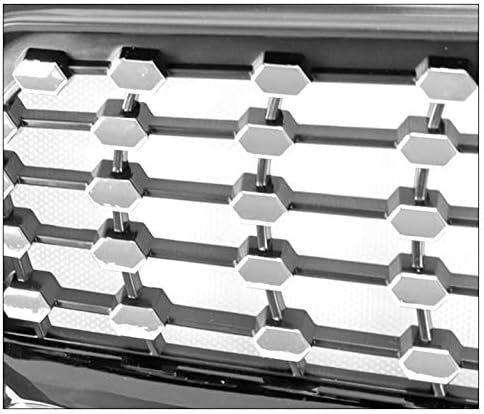 Diamond Style Front Upper Hood Grille Black/Chrome Compatible with 2008-2014 C-Class W204