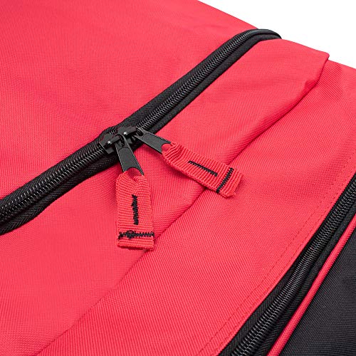 Jetstream Heavy Duty Multi Pocket Large Sports Gym Equipment 3-Pocket Travel Duffel Bag (36 Inch, Red)