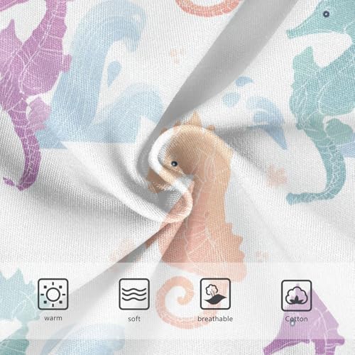 Wusikd Seahorses Waves Girls' Underwear Cotton Girls Briefs Soft Toddler Underwear 2T3