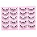 SHERCHPRY 10 paia Ciglia Finte Donna con Pietre Naturali Estensione Trucco Party Riutilizzabili Fibre Incrociate Densamente Curvate Effetto e Brillante per Occhi Affascinanti immagine