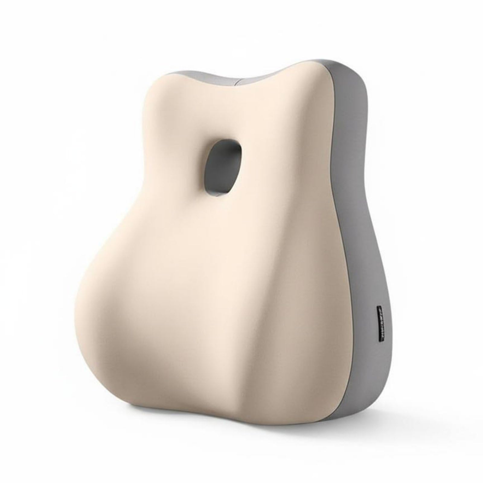 Almohada para Pareja Cojín Ergonómico de Posicionamiento Soporte Lumbar Espuma Viscoelástica Funda Desmontable Lavable Adecuada para Lectura en Cama, Beige+Gris