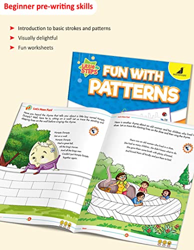 Image of Alphabets Capital and Small Letters Age 2 to 4 Years | Numbers 1 to 20, Pattern Writing Preschool Books| Woodsnipe Little Steps English, Maths Books for Nursery LKG | Combo of 3 Fun Workbook