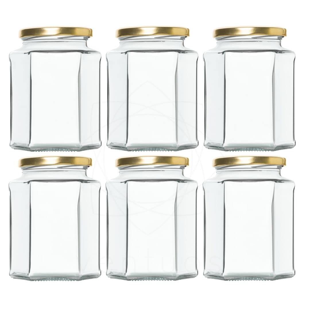 HIRVALL Square Shape Storage Glass Jar and container Storing Dry Fruit,Spice,jam,Sauce,Kitchen Food Containers ,freezer safe , Black airtight lid , Transparent (6, 700ML)