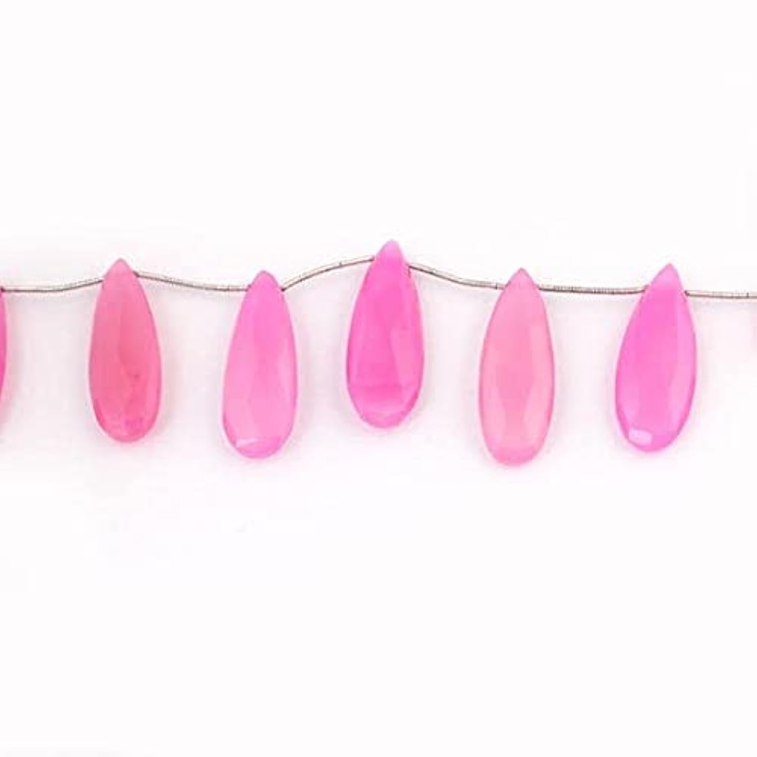 Calcédoine rose perle poire briolette LKBEADS 33-37mm pour la création de collier et bijou SB2883