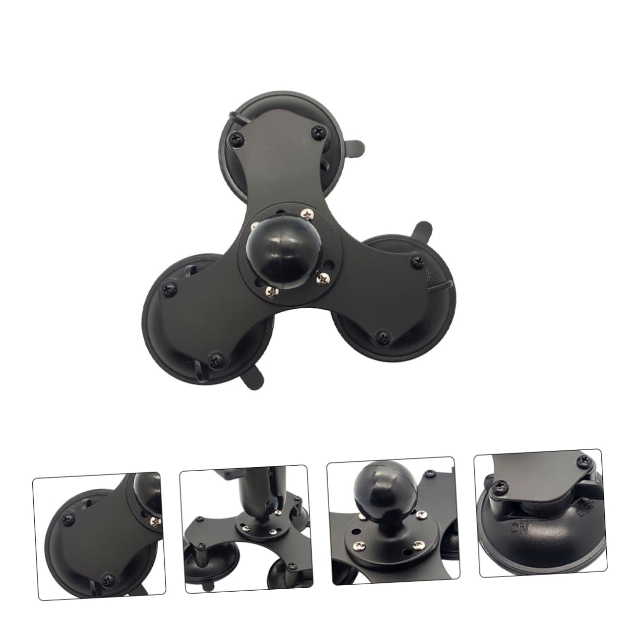 Gatuida Soporte con Triple Ventosa Ajustable para Parabrisas Base de Succión Bloqueable Montaje Seguro Rayaduras para Dispositivos Superficies