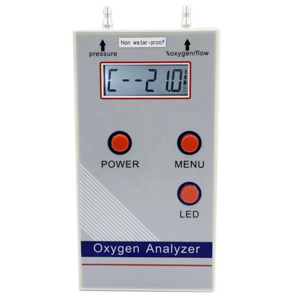 Analizador de OxíGeno Profesional PortáTil O2 Medidor de ConcentracióN de OxíGeno Detector 21%-95.6% Medidor de O2 Detector de Gas Enchufe de la UE