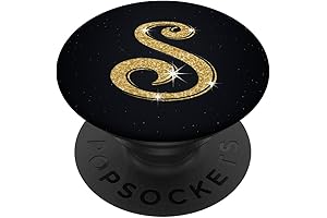 Chic Gold Letter 'S' Initial on Starlit Sky PopSockets