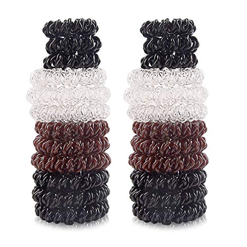 Spiral Elastic Hair Ties Ponytail Holder Rubber Bands Girls Woman Hair Accessory, 3 Colors