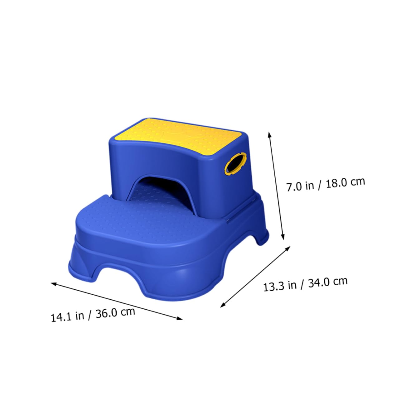 Abaodam Taburete de Escalón para Doble Color Amarillo y Azul para Baño y Cocina Taburete de Seguridad para Pequeños para Pies para Uso Infantil