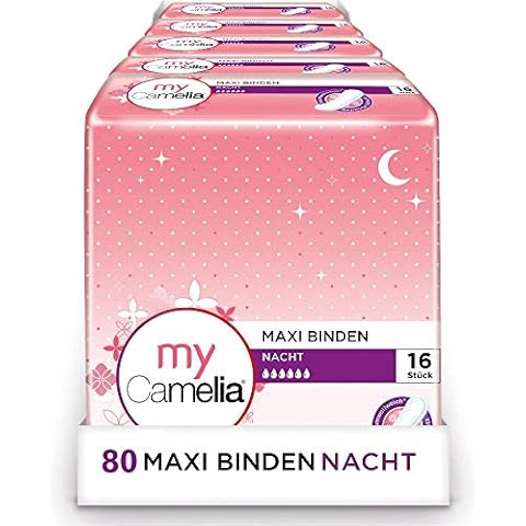 Camelia Maxi Binden Nacht, Selbstklebend, 5 x 16 Stück Cover