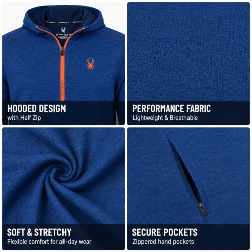Image of Spyder Mens Quarter Zip Pullover Sweatshirt - Dry Fit Quarter Zip Hoodie