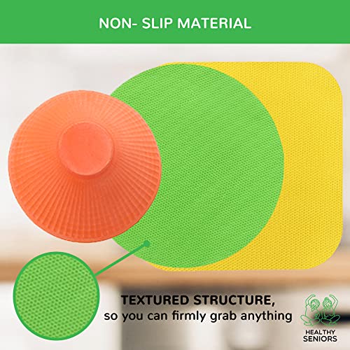 Healthy Seniors Rubber Jar Opener Gripper Pad-Jar Opener For Weak Hands-Silicone Heat Insulation Pad Round-Rubber Grippers For Opening Jars - Perfect For Seniors With Arthritis Or Rheumatoid Hands #TOP4