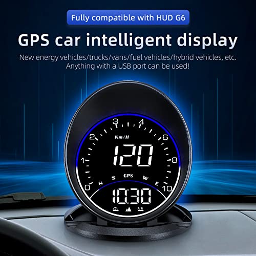 Acecar Digital Gps Speedometer, Car Universal Hud Head Up Display With Gps Speed Mph, Driving Direction Compass, Altitude, Driving Distance, Overspeed Alarm Hd Display, For All Vehicle (G6) #TOP1