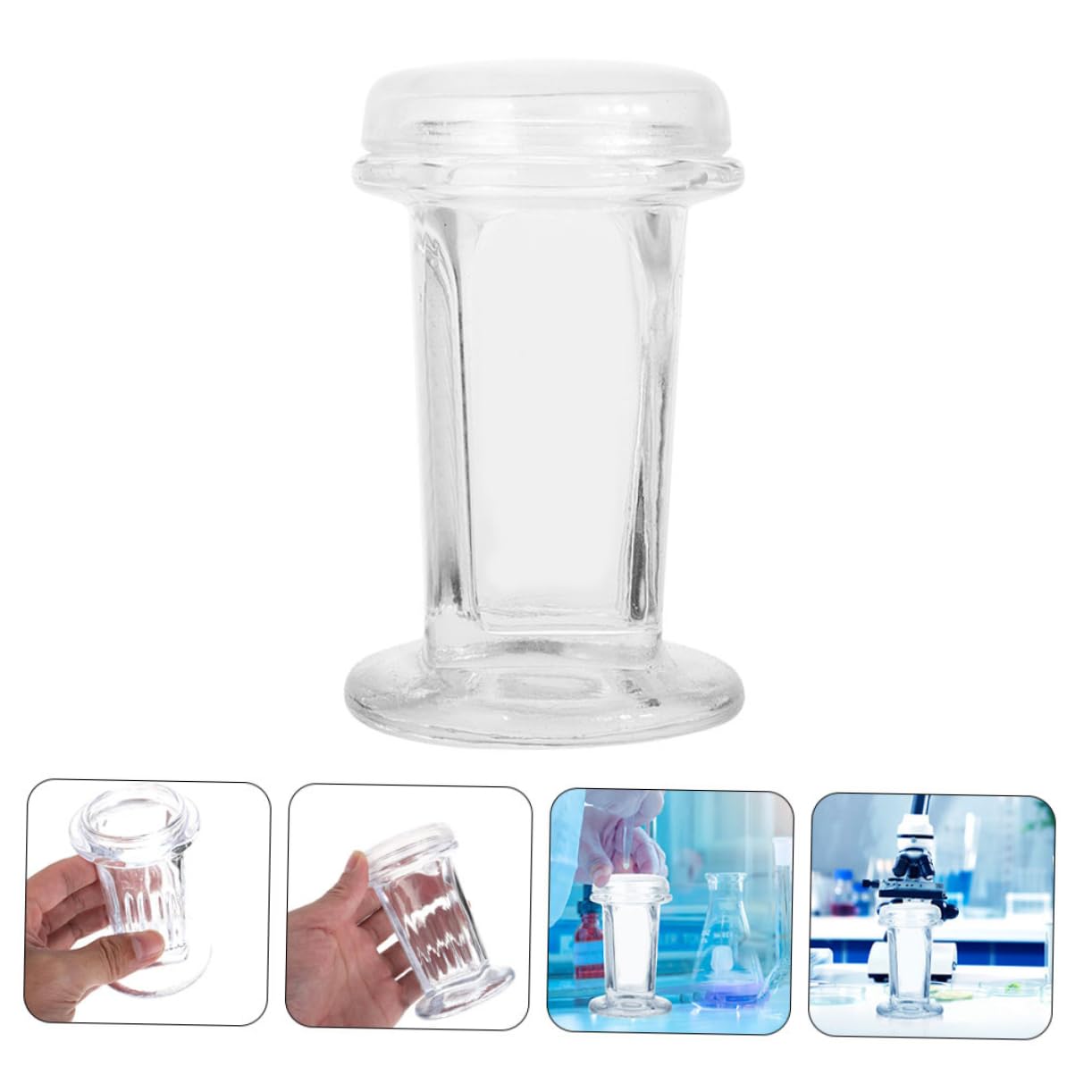 KICHOUSE 3piezas Frasco De Vidrio Para Tinción Con Tapa Transparente Resistente Al Calor Para Almacenamiento De Laboratorio Para Experimentos Científicos y Patología
