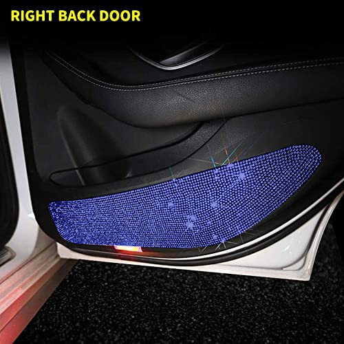 Image of eing Bling Car Door Anti-Kick Pad Crystal Door Protective Pad Universal Anti-Kick Dirty Stickers Anti-Collision Stickers,4 Pack /Set(2 Pack for Front Door and 2 Pack for Back Seat Door),Deep Blue