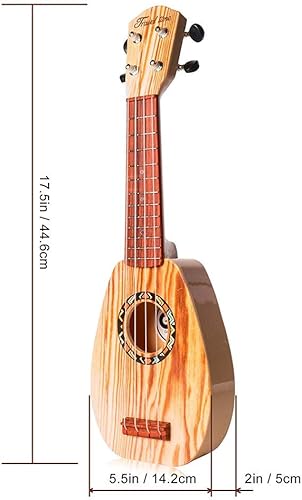 Miniatura 3 de YOLOPARK Guitarra de juguete para niños de 17 pulgadas para niñas y niños, mini guitarra ukelele con 4 cuerdas que mantienen los tonos, puede tocar