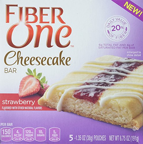 Fiber One Cheesecake Bars, Strawberry Cheesecake (Pack of 4)