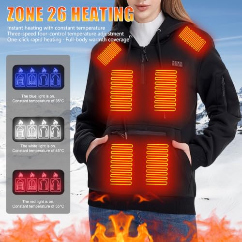 Heated Jacket for Men Women Hooded Coat Battery Pack Not Included - image 5