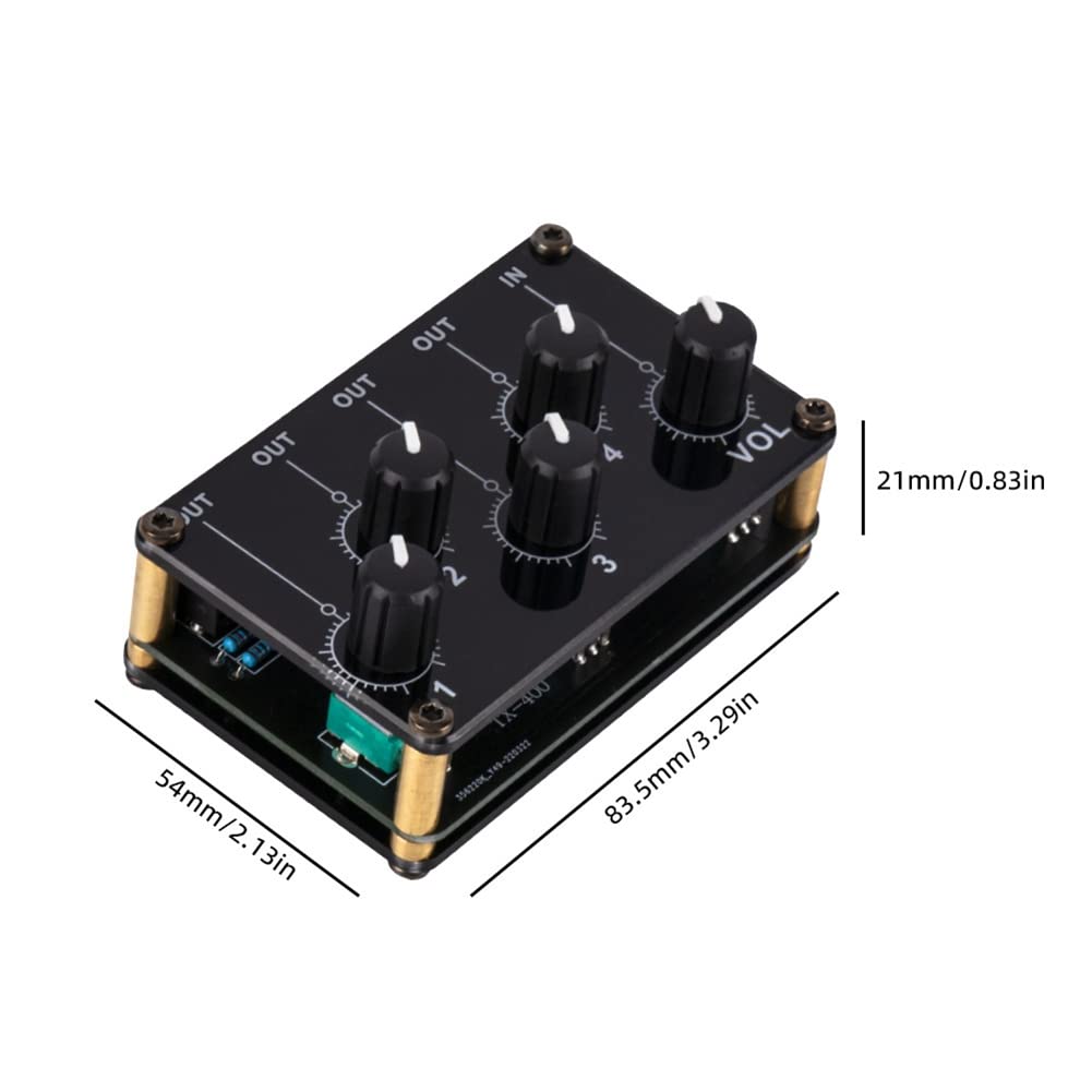 TM400 Mini frullatore stereo a 4 canali 1 in 4 Out per registrazioni in studio, mixer audio passivo piccolo e sofisticato