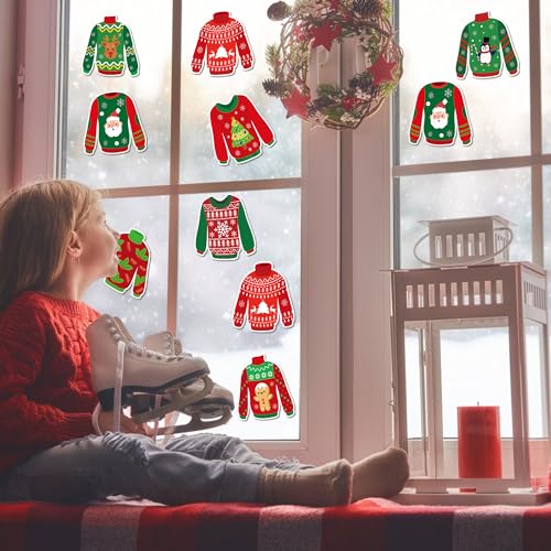 Image of 45PCS Christmas Ugly Sweater Cutouts for Bulletin Board Decoration, Ugly Sweater Paper Cut-Outs for Christmas Party Home Office School Classroom Bulletin Board Decorations