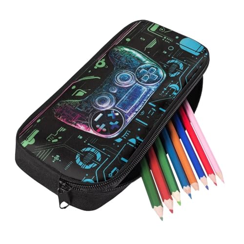 Image of Game Machine Cool Pencil Box Bag,Small Makeup Bag for Purse Preppy School Supplies,Bible Pencil Case,Bible Pencil Pouch for Boy Black