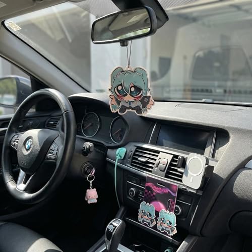 Image of PumpCar 2 pieces Miku double-sided hanging cartoon cherry-scented funny car air freshener Cool hanging for rearview mirror Interior Accessories Gifts