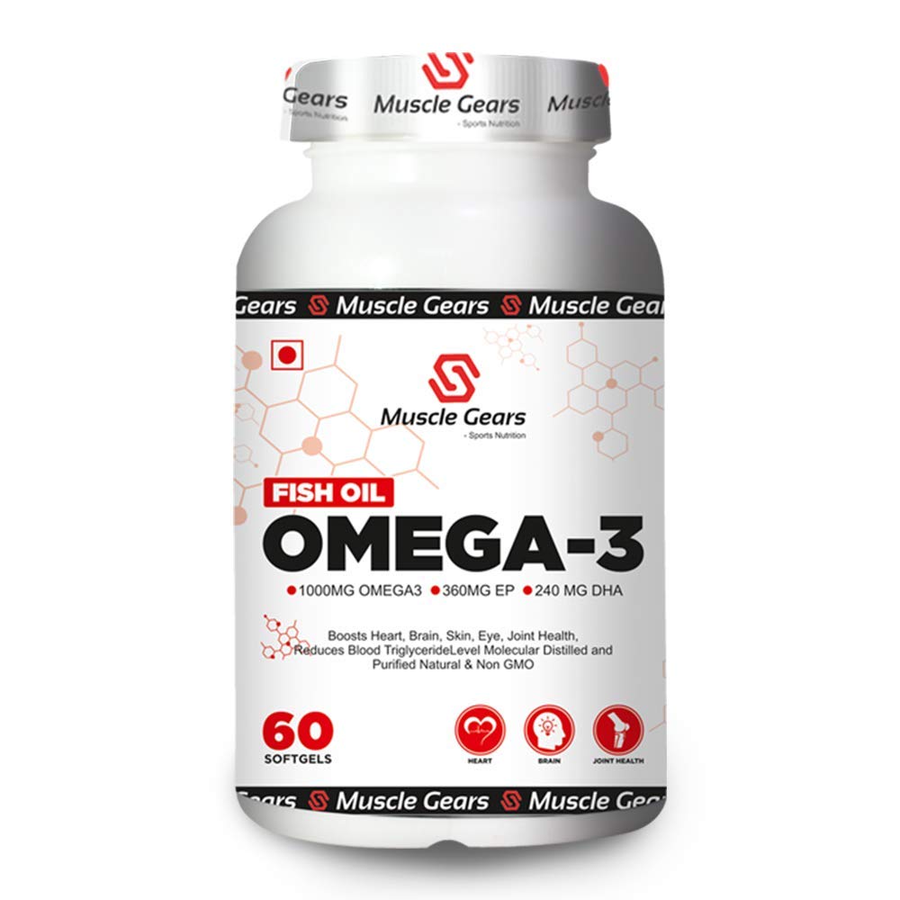 Muscle Gears Omega-3 Capsules for Heart-Friendly Essential Fatty Acids-DHA and EPA Rich for Good Heart Health Supplement.-image-49