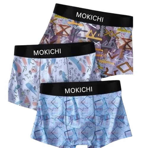 Image of Men's Premium Microfiber Boxer Briefs for Men | Soft Stretch Printed Trunks | Breathable, Moisture-Wicking, Comfortable Innerwear Pack of 3