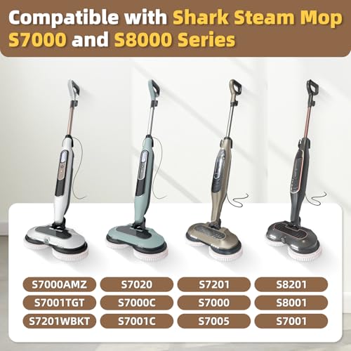 Image of 2 Pack Upgraded Steam Mop Replacement Brush Heads Compatible with Shark Steam and Scrub Mop S8201 S8001 S8002 S7201 S7001 Series, Short Bristle Cleaning and Polishing Brush for Deep Clean Hard Floors