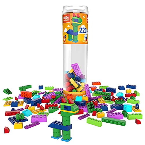 Mega-Construx-Set-Tubo-Costruzioni-Large-da-220-Mattoncini-Giocattolo-per-Bambini-4AnniGVM51