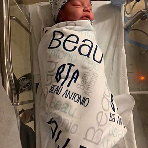 Personalized Baby Blanket with Name for Boys and Girls. Custom Kids Blanket, and Comfort Blanket for Grandkids, Custom with Baby's Name for Newborn Baby Room Nursery Christening or Baptism