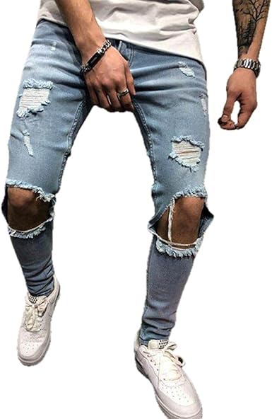 Amazon.com: NP Streetwear - Pantalones de mezclilla para hombre, color gris  : Ropa, Zapatos y Joyería
