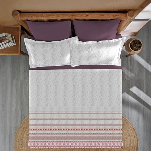 Image of MYTRIDENT Sanskriti Cotton Bedsheet for Double Bed, Gifting Collection King Size - Kullu Shawl Grey