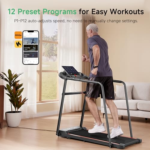 Image of HitGo Walking Pad for Home Office, 2026 Under Desk Treadmill with App, Remote, LED Display, Portable Small Design with Optional Incline or Foldable Handle