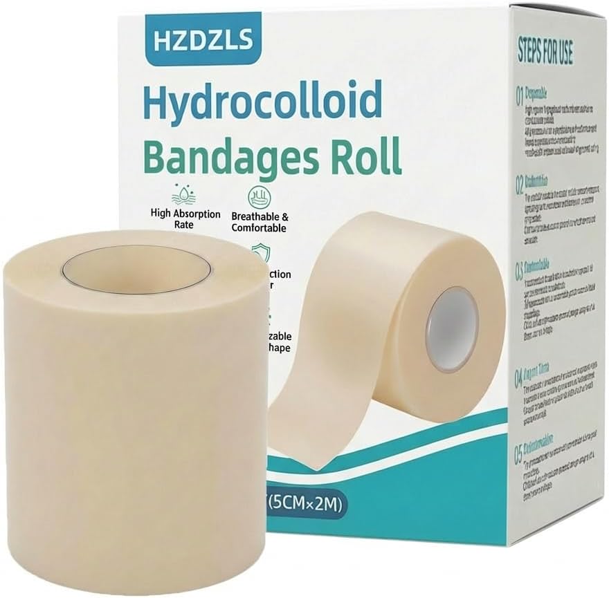 Hydrocolloid Roll 2in x 6.6ft,Multi-Purpose Self-Adhesive...