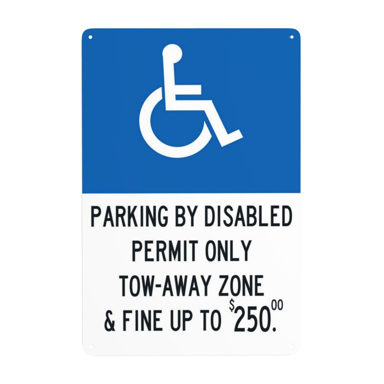 SMAZDFXX Handicap Parking Sign, Parking by Permit Only Metal Warning Signs, Cautions Security Tin Sign, Safety Signs for Street Business Wall Decor 5.5"x8"