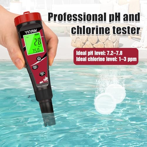 ph chlorine meter digital salinity ph tester for saltwater pool salt reader for fish tank koi pond tds test pen all in one ph cl salt orp ec tds temp monitor hydroponic ph conductivity ppm tester