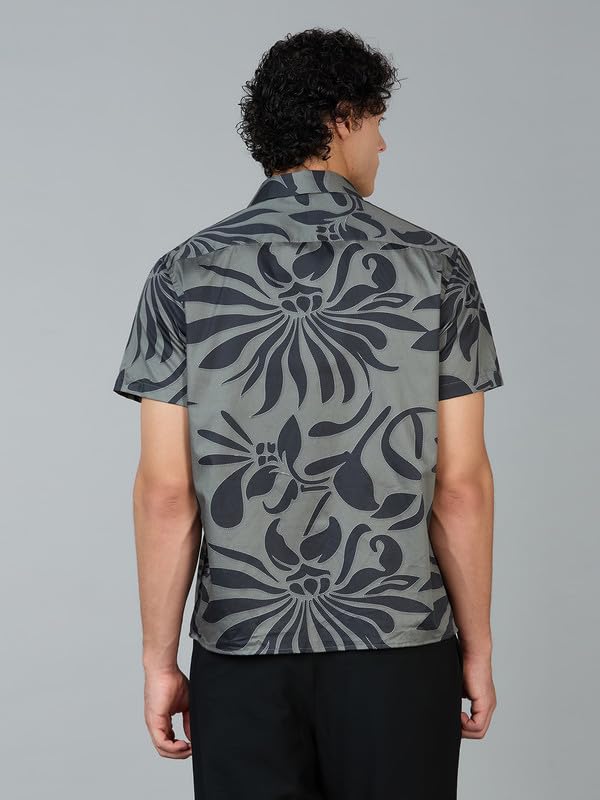Image of MARK & ALBERT Men's 100% Cotton Printed Half Sleeves Regular Fit Shirt for Men