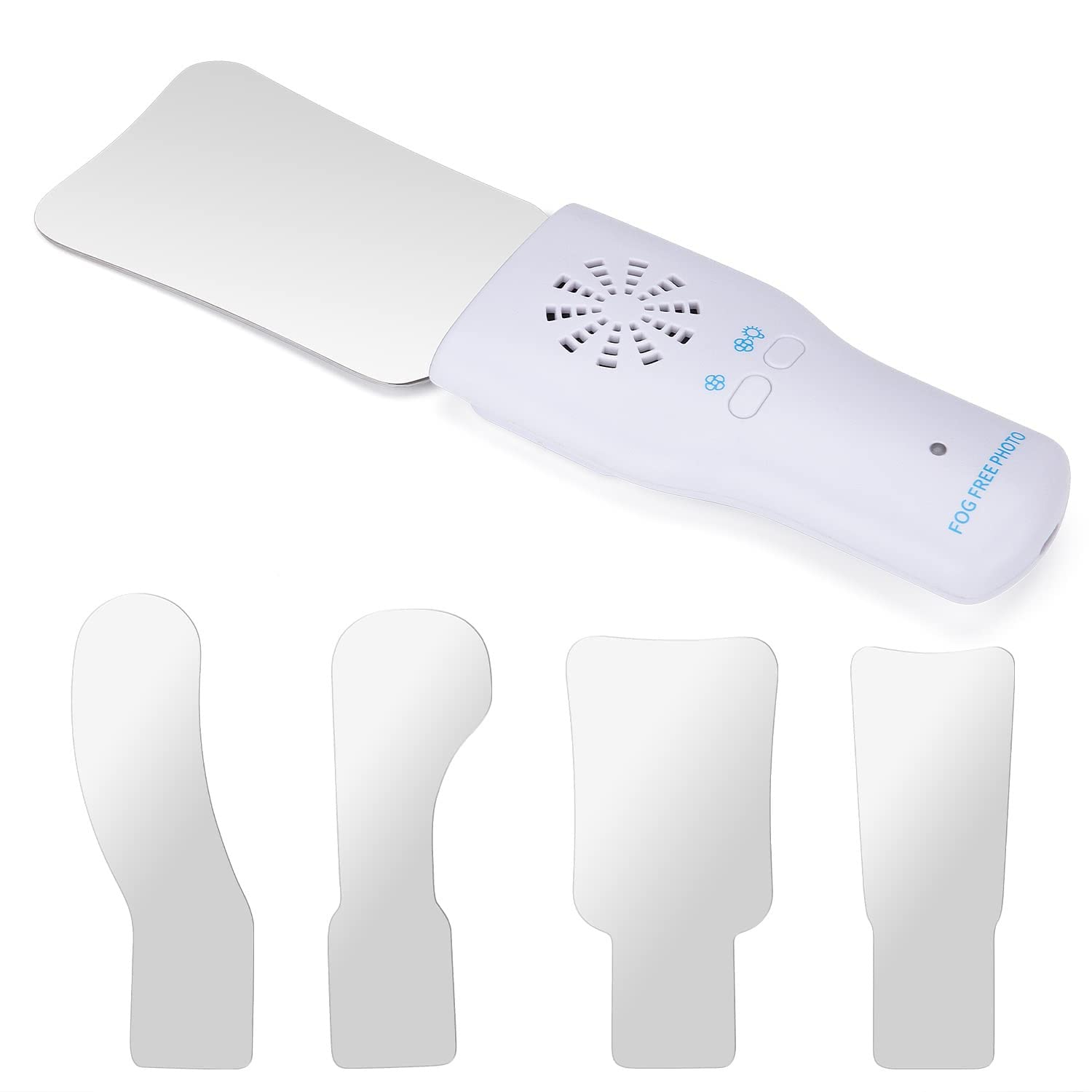 Espejos Dentales para Fotografía sin Niebla, Reflector Dental Intraoral 2 Caras Acero Inoxidable 4 Espejos