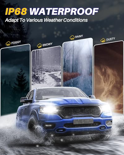 Image of AUTOONE H13 9008 LED Bulbs, 100000LM 18X Brighter, 6500K White, 99% Compat | 1:1 Replacement For Cars,Trucks,and SUVs, 10-Year Extended Lifespan, Fog Light Bulbs with Cooling Fan, IP68 Waterproof, 2Pack