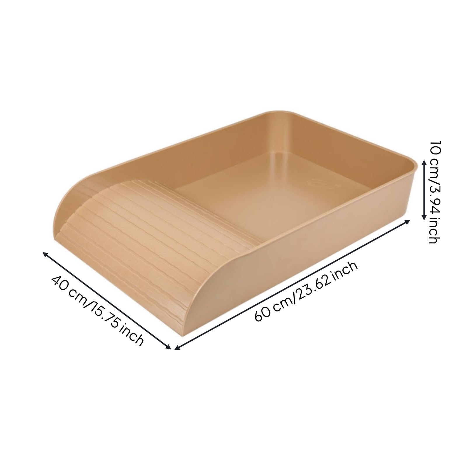 Bañera Plástico con Rampa Fácil Acceso Cuenca Baño Tortuga Resistente Tazón Agua Tortuga para Terrario, 60x40x10cm