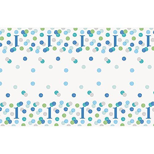 Unique Party 73303 Blauwe Stippen 1e Verjaardag Rechthoekige Tafelhoes 1 St, 54" x 84" - Image 4