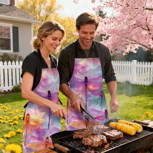 Image of Nuxovilar Decorative Kitchen Apron, 26.77x30.70 Inch Polyester Cooking Wearable Cover