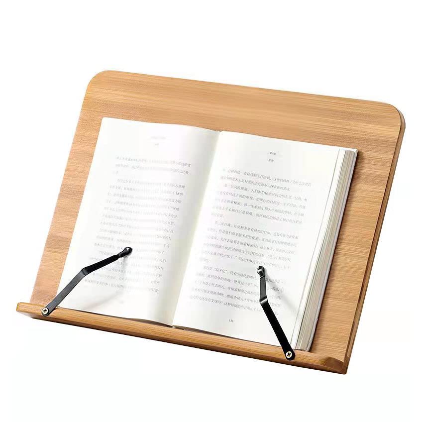 fhda Book Stand Wooden Adjustable Displays Holder Recipes Tablets Textbooks Magazines Shelf Fixed Portable Reading Rack stand