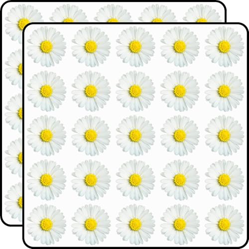 White Daisy Scrapbook Stickers Vinyl Decals 1 Size 50-Pack for Journals Cards Crafts